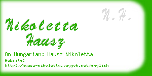 nikoletta hausz business card